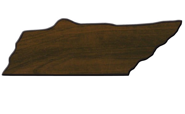 5.5" x 16.5" Walnut Finish Black Edge Tennessee State Plaque