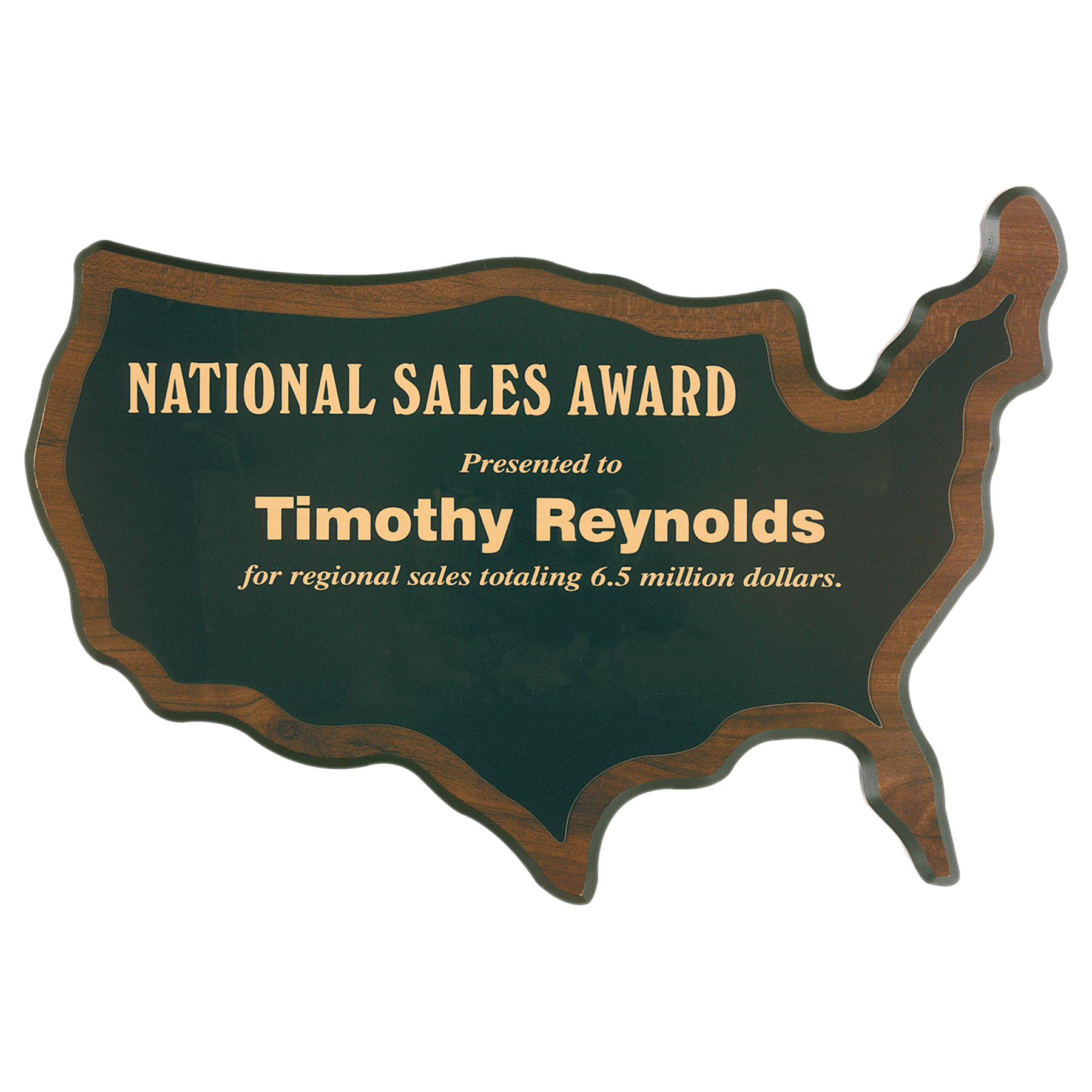 Walnut Finish Black Edge United States of America Plaque