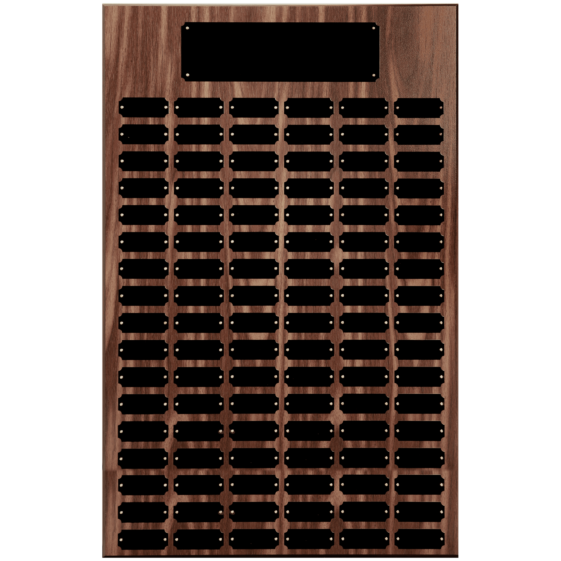 102 Black Plate Walnut Finish Completed Perpetual Plaque