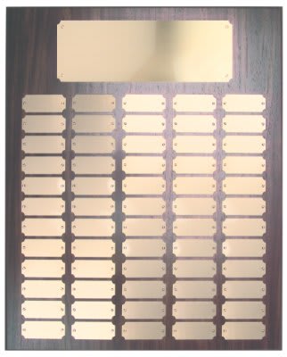 60 Gold Plate Walnut Finish Completed Perpetual Plaque