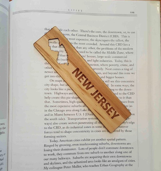 1.5" x 5.75" - New Jersey Hardwood Bookmarks