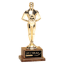 Cast Metal Gold Achiever Figure on a Solid Walnut Base