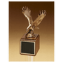 Antique Bronze Eagle Casting on a Walnut Base w/Black Plate
