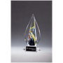 7.1" Flame Art Glass on Clear Glass Base