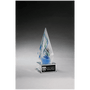 7.1" Frosted Glass Accent Arrow Art Glass on Clear Base