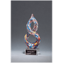 10" Helix Multi-Color Art Glass on Clear Glass Base
