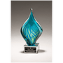 8.75" Blue and Green Twist Art Glass on Clear Glass Base