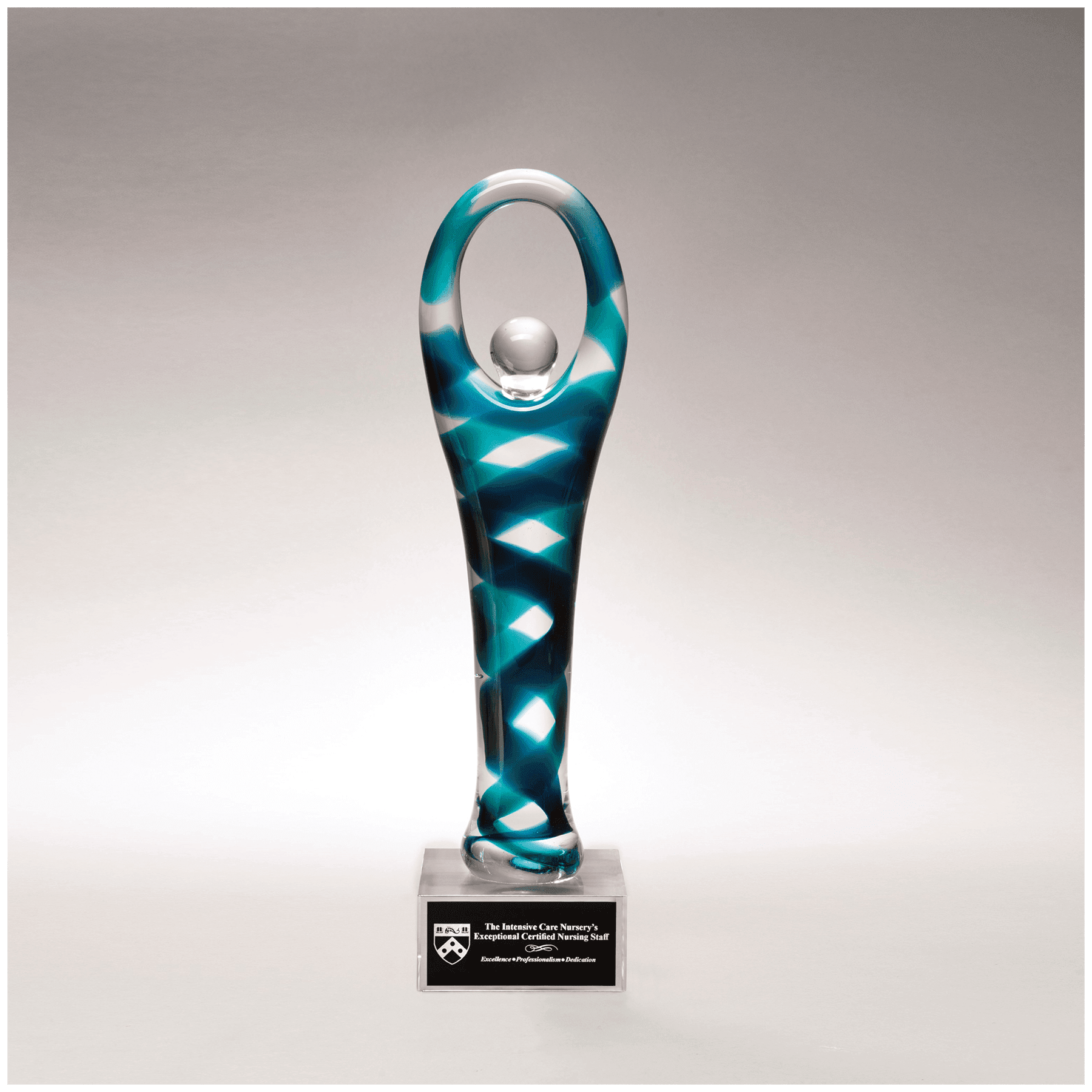12.25" Victory Art Glass on Clear Glass Base