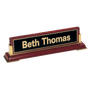 10.6" Rosewood Piano Finish Nameplate and Gold Metal Accents