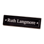 9.25" Black Piano Finish Nameplate w/Acrylic Plate, 2 Posts