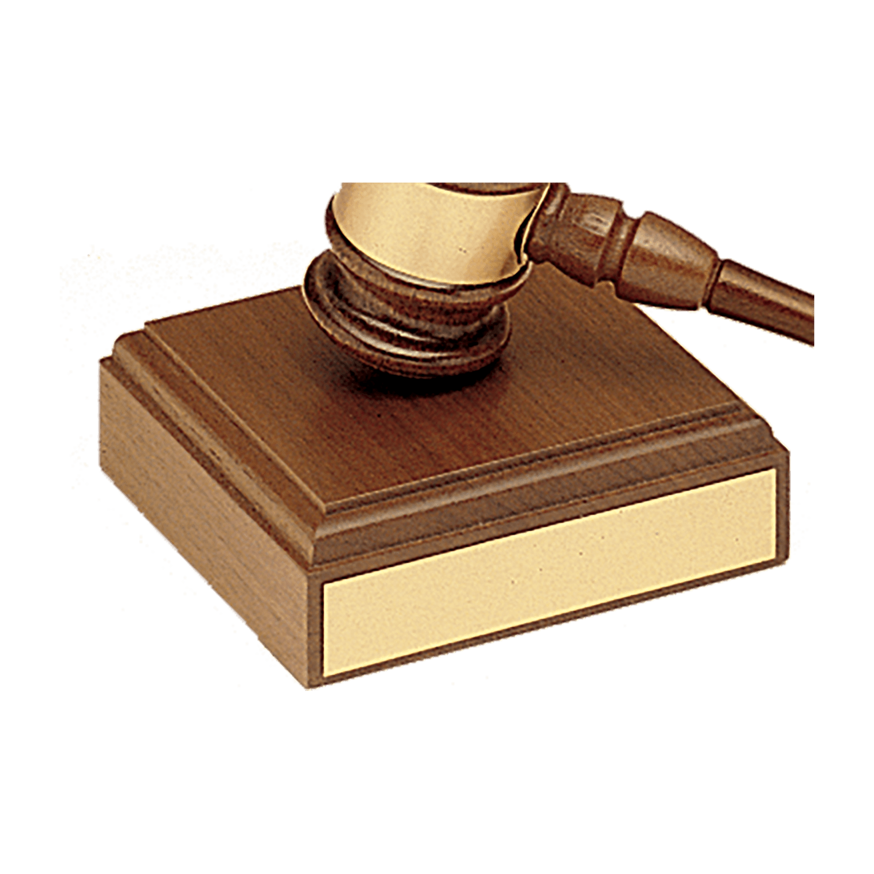 Walnut Gavel Sounding Block w/Plate (Gavel Sold Separately)