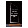4.25" x 7.25"  Zenith Series Clear Acrylic with Walnut Base