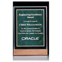 Emerald Marble Acrylic Award with American Walnut Base