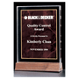 5" x 7.6" Ruby Marble Acrylic Award w/American Walnut Base