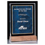Sapphire Marble Acrylic Award with American Walnut Base