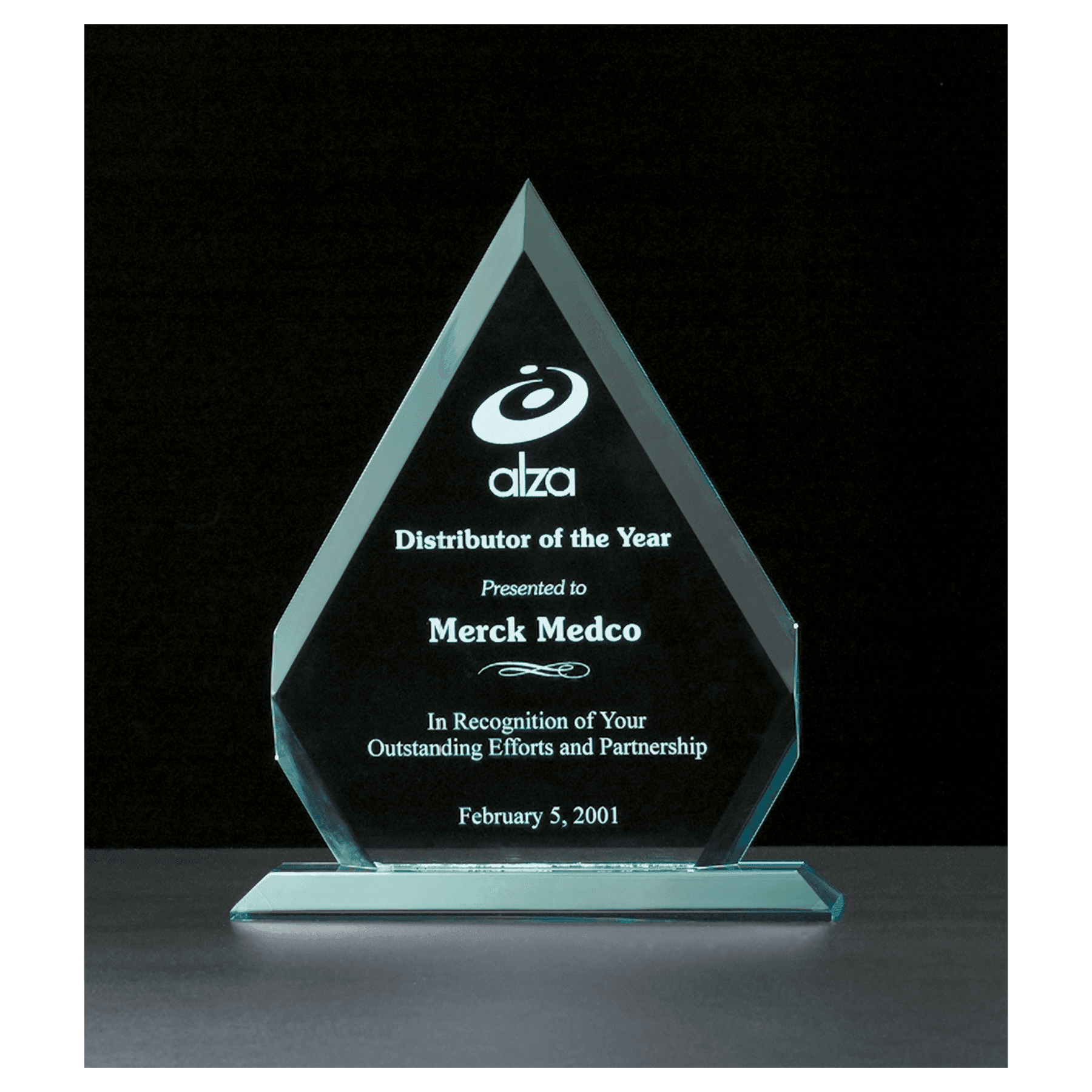 9.1" x 11.25" Diamond Series Jade Acrylic Award