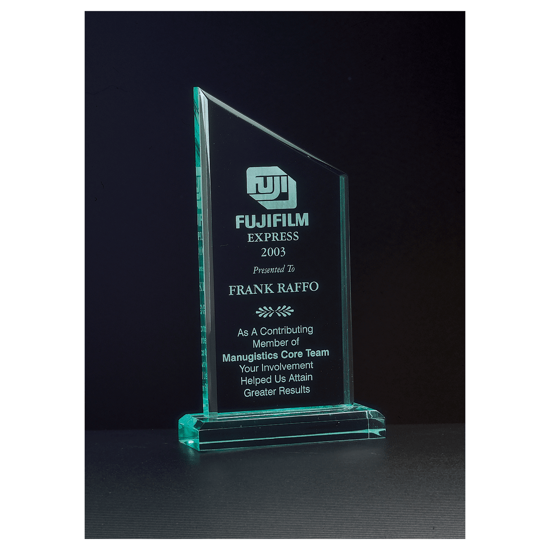 4.75" x 7.75" Zenith Series Jade Acrylic Award