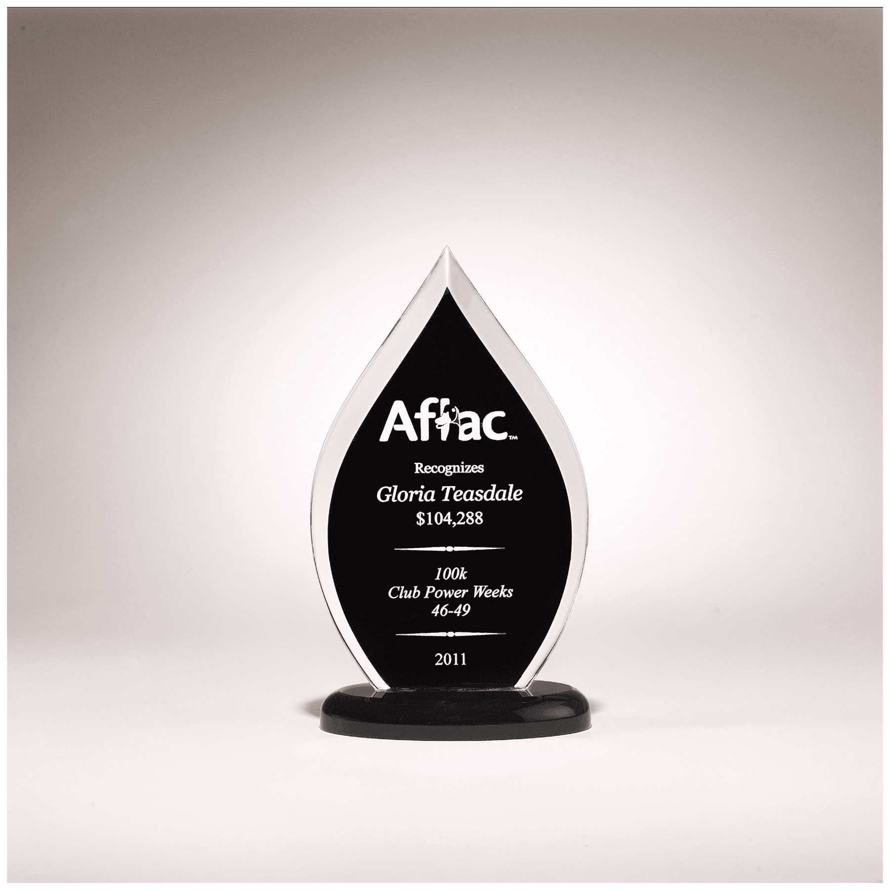 7.75" Flame Series Clear Acrylic with Black Back