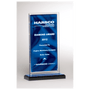 Dark Blue Satin Acrylic w/Silver Mirror Border, Black Base