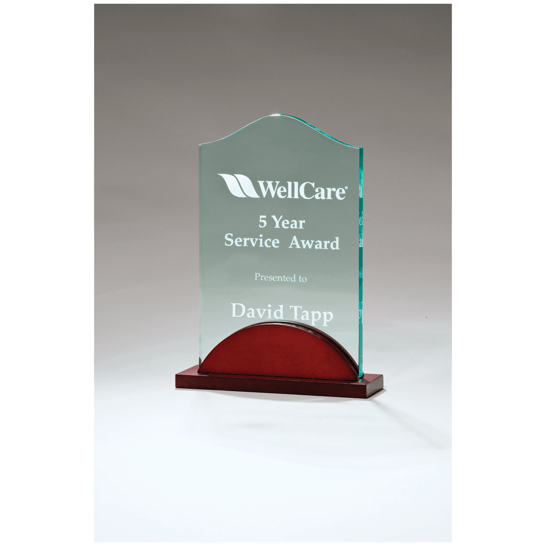 4.875" x 6.75" Tidal Series Acrylic on Mahogany Finish Base