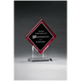 Diamond Acrylic w/ Red Border, Silver Mirror Highlights
