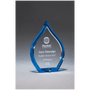 6.25" Blue Flame Acrylic w/Clear  Center and Silver Post
