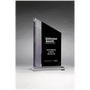 Brushed Silver Accent on Black Upright Acrylic w/Clear Base