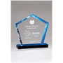 7" Acrylic w/Blue Accent Blue Mirror-Topped Base