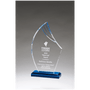 7.75" Clear Acrylic w/Blue Accents and Blue Acrylic Base