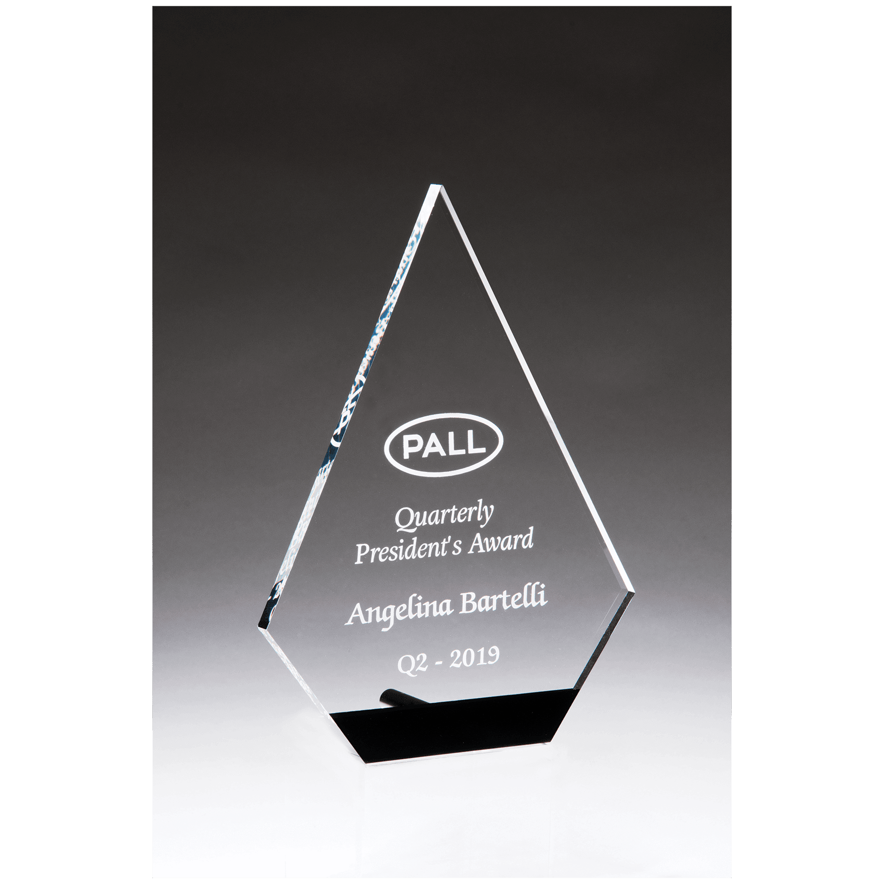 Diamond Series Clear Acrylic w/Black Accent and Silver Post