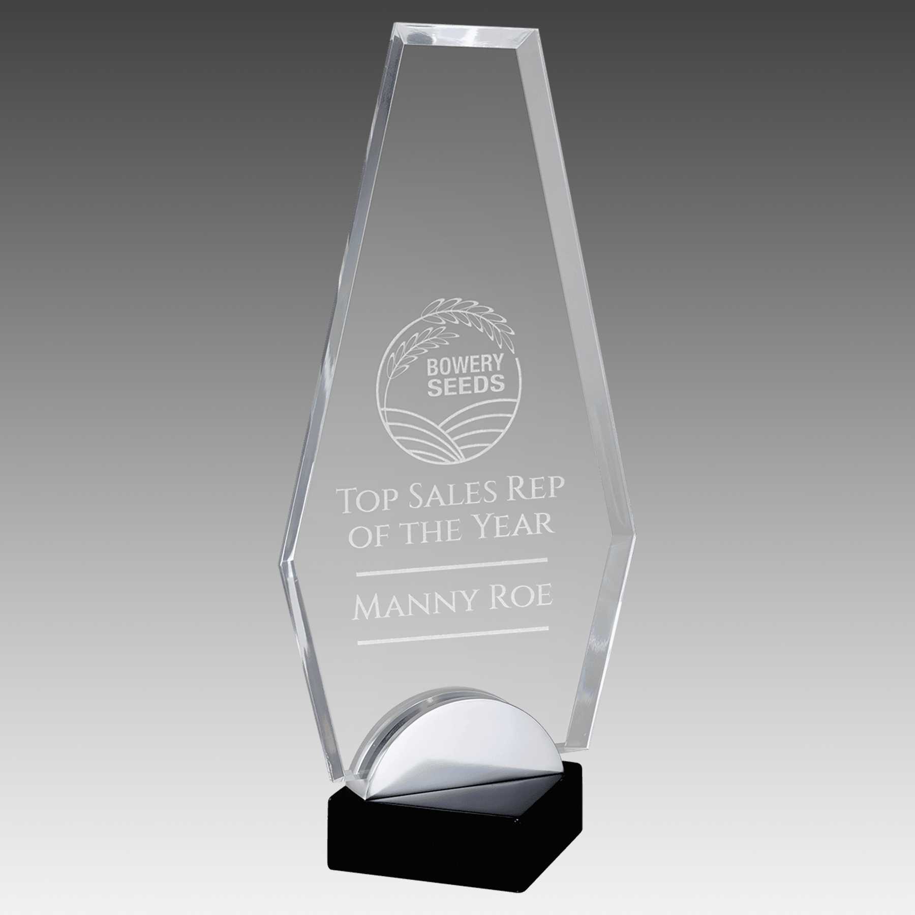 Flame Series Acrylic with and Metal Base - AAF14