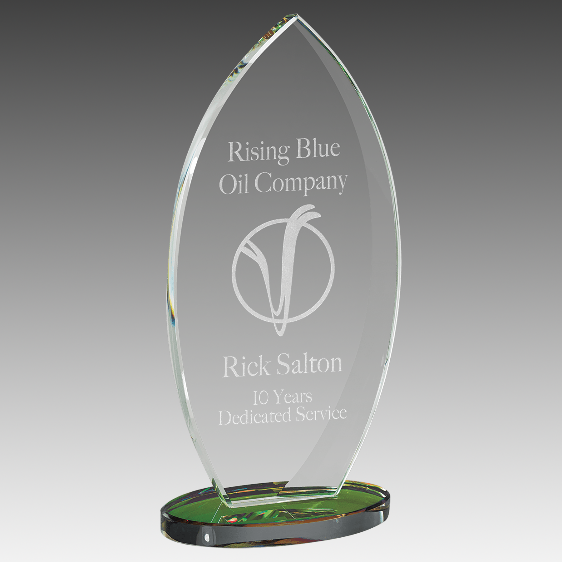 Flame Series Glass Award with Prism Effect Base - AGF15