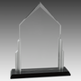 Peak Glass w/Brushed Silver Posts and Glass Base - AGP06