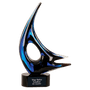 14.25" Blue Sail Art Glass
