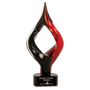 13.25" Red & Black Twist Art Glass