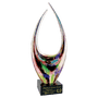 16.75" Dual Rising Art Glass with Square Black Base