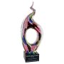 13.5" Twist Top Art Glass with Square Black Base