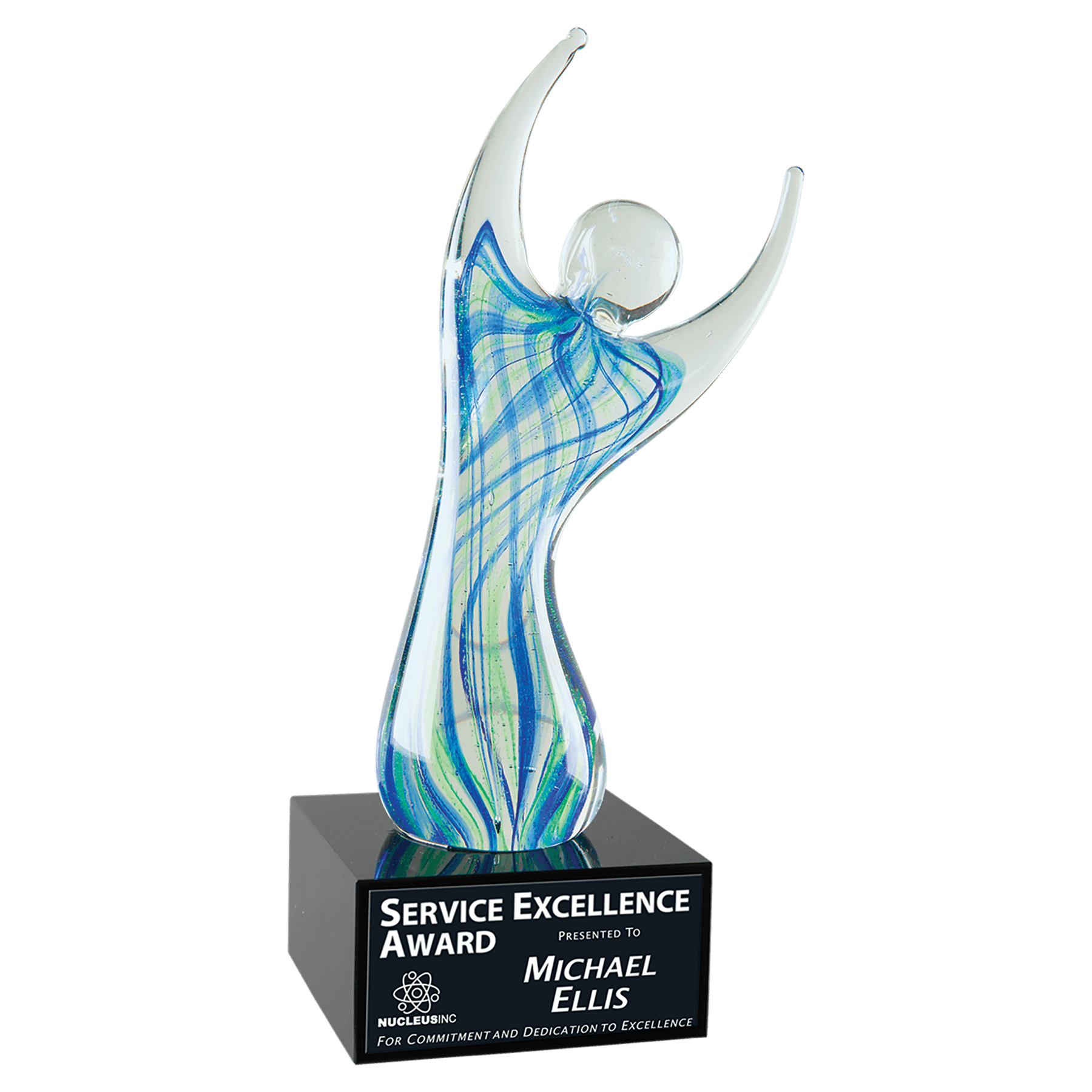 Raised Arms Art Glass with Base - AGAR10