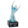Raised Arms Art Glass with Base - AGAR10