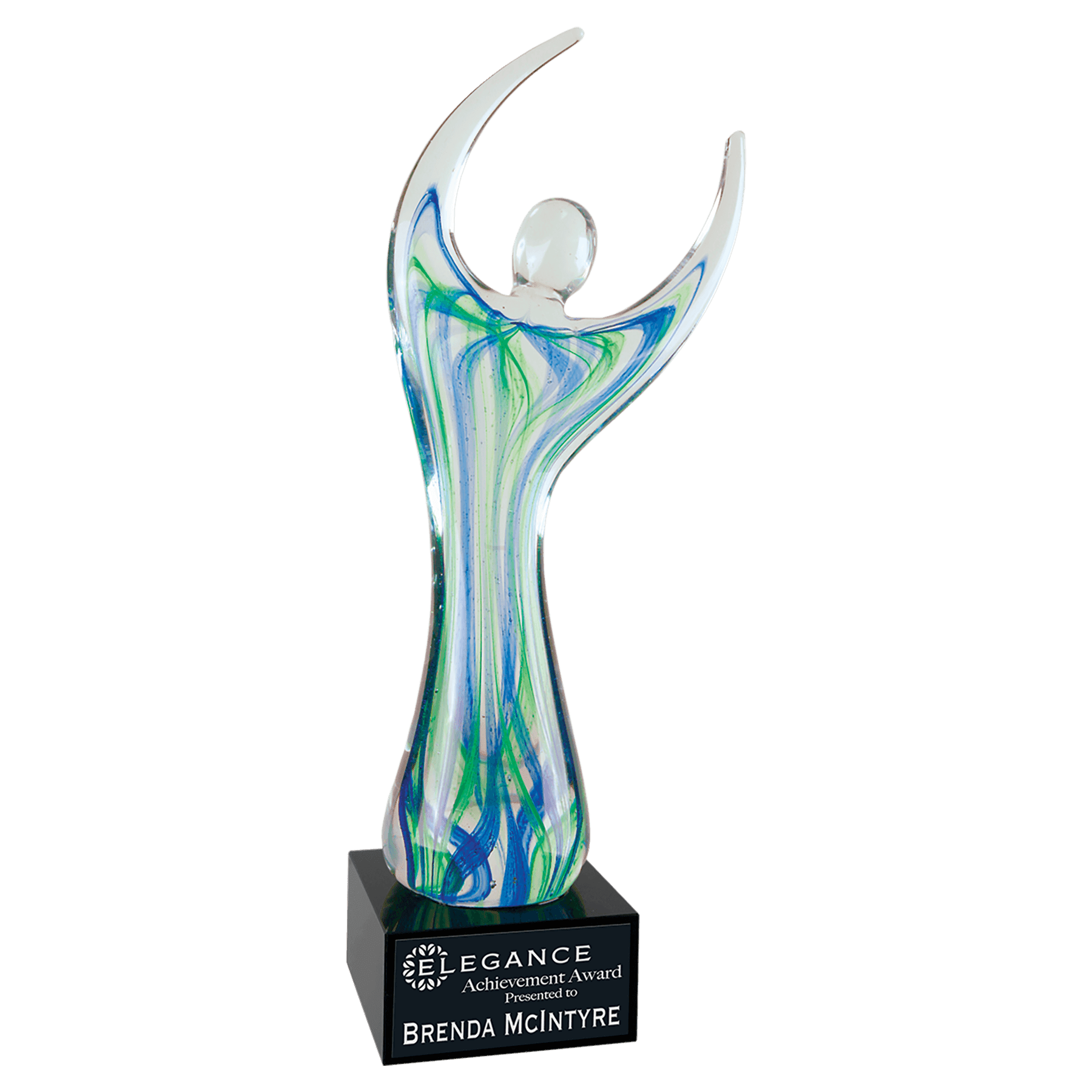 Raised Arms Art Glass with Base - AGAR10