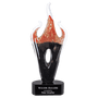 16" Red & Black Flame Art Glass