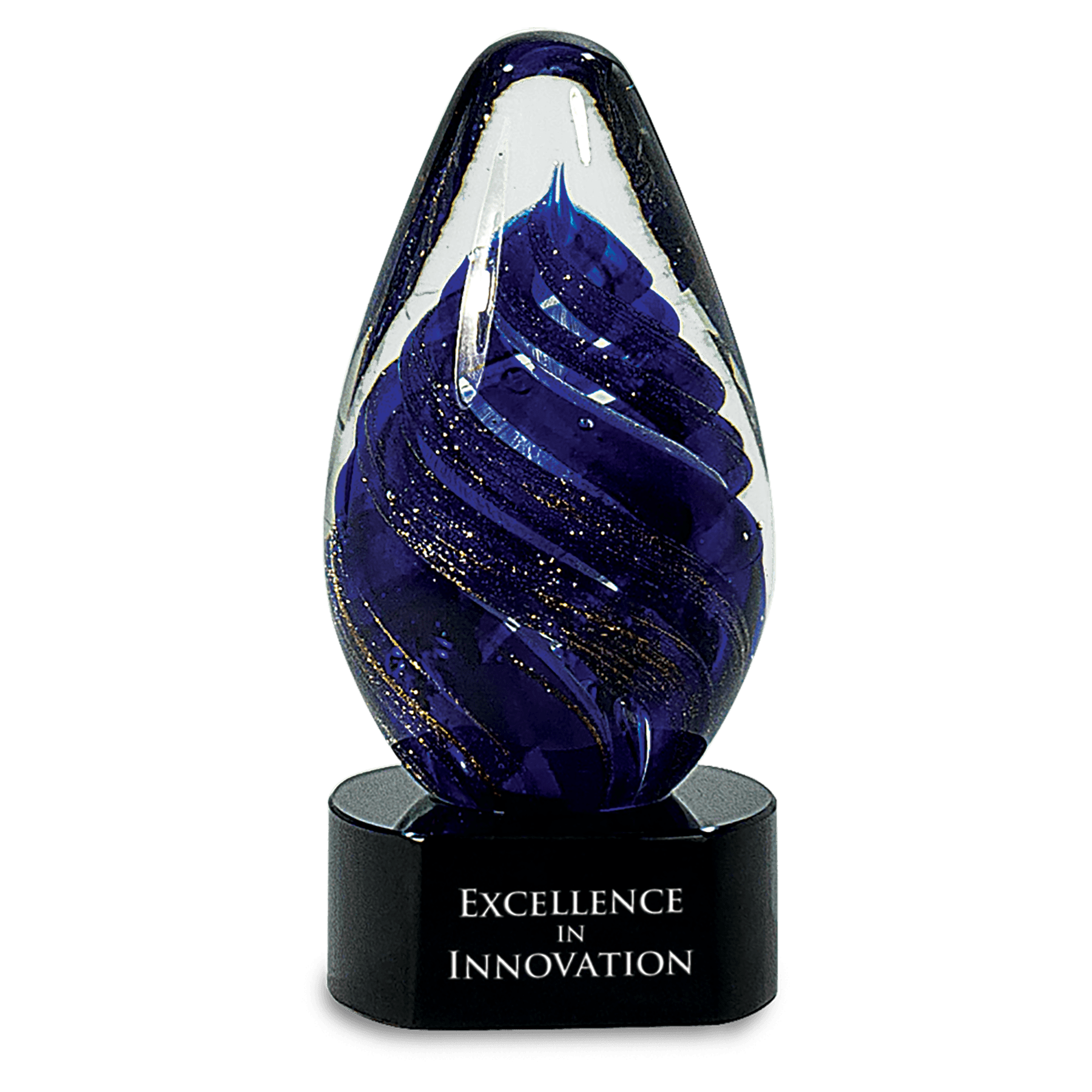 6.5" Blue Tear Drop Art Glass