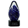 6.5" Blue Tear Drop Art Glass