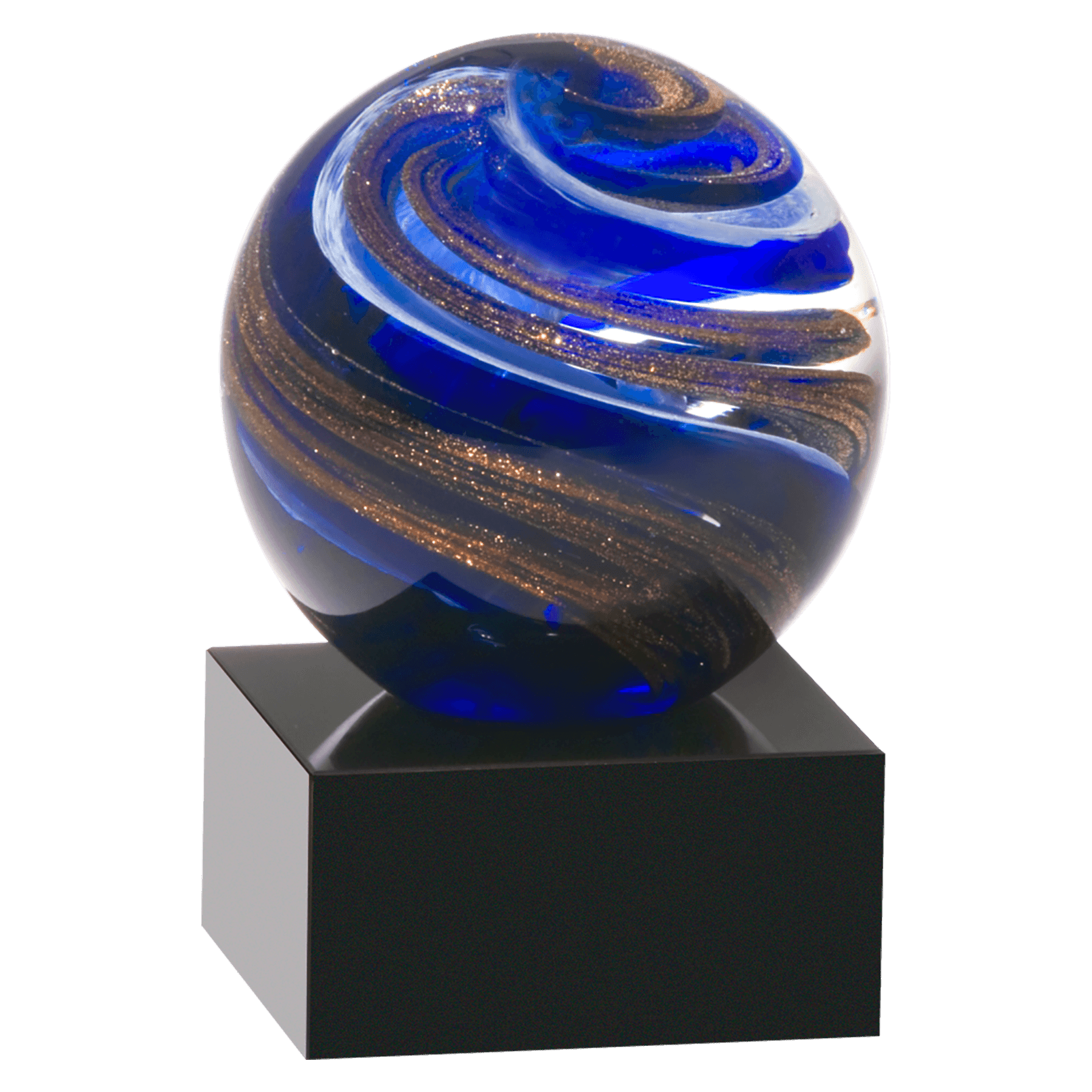 Globe w/Blue, White and Gold Metallic on Base - AGAR85