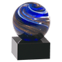 Globe w/Blue, White and Gold Metallic on Base - AGAR85