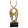 14" Color Twist Art Glass