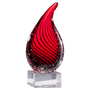 Red Teardrop Art Glass on Base - AGAR90