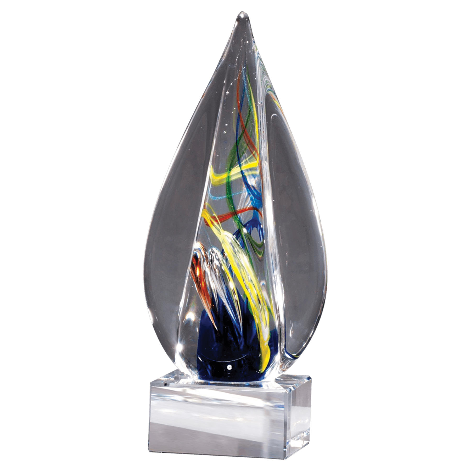 Flame Art Glass on Base - AGAR92