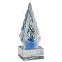 Frosted Glass Accent Arrow Art Glass on Base - AGAR93