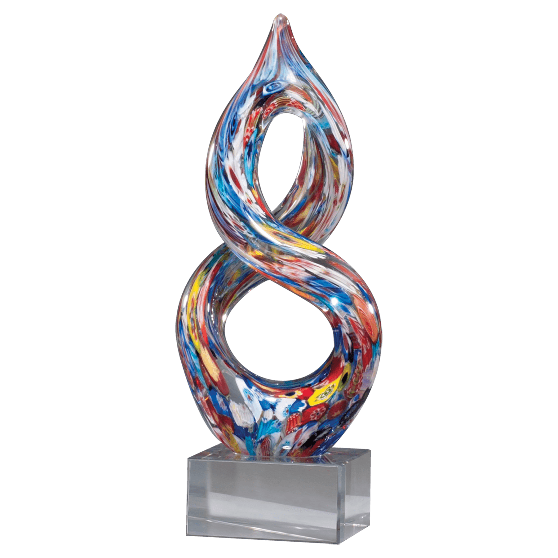 Helix Multi-Color Art Glass on Base - AGAR95
